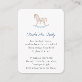 ロッキング名門私立校風の馬の赤ちゃんシャワーが本を持ってくる エンクロージャーカード