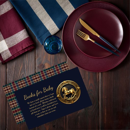 ロッキング名門私立校風の馬青本ベビー エンクロージャーカード