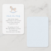 ロッキング馬が本の赤ちゃんシャワーを持ってくる エンクロージャーカード (正面/裏面)