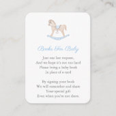 ロッキング馬が本の赤ちゃんシャワーを持ってくる エンクロージャーカード (正面)