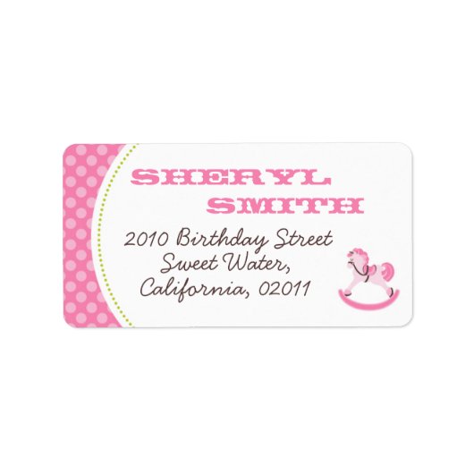 ロッキング馬の女の子のAddressLabel ラベル (正面)