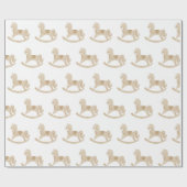 ロッキング馬の水色男女兼用 ラッピングペーパー (フラット)