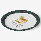 ロッキング馬タータンチェックプレイドベビーシャワー ペーパープレート (アングル)