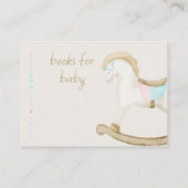 ロッキング馬ブルーピンクジェンダーブックベビー エンクロージャーカード (裏面)