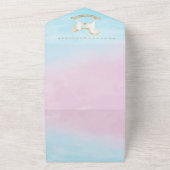 ロッキング馬ブルーピンク赤男女兼用ちゃんシャワー オールインワン招待状 (外側)