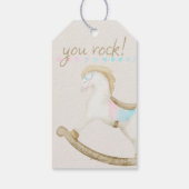 ロッキング馬ブルーピンク赤男女兼用ちゃんシャワー ギフトタグ (裏面)