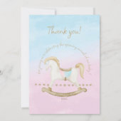 ロッキング馬ブルーピンク赤男女兼用ちゃんシャワー サンキューカード (裏面)