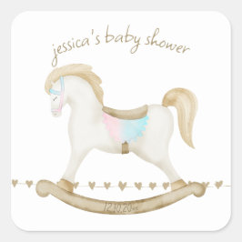 ロッキング馬ブルーピンク赤男女兼用ちゃんシャワー スクエアシール