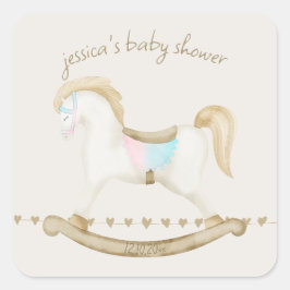 ロッキング馬ブルーピンク赤男女兼用ちゃんシャワー スクエアシール