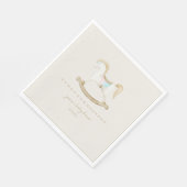 ロッキング馬ブルーピンク赤男女兼用ちゃんシャワー スタンダードランチョンナプキン (角)