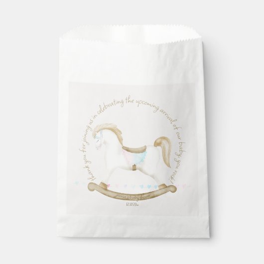 ロッキング馬ブルーピンク赤男女兼用ちゃんシャワー フェイバーバッグ (正面)