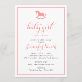 ロッキング馬ベビーシャワー招待状サンゴ 招待状