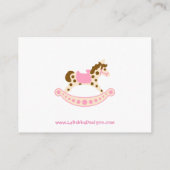 ロッキング馬赤ちゃんシャワーおむつラッフルチケット エンクロージャーカード (裏面)