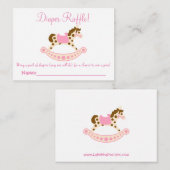 ロッキング馬赤ちゃんシャワーおむつラッフルチケット エンクロージャーカード (正面/裏面)