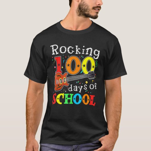ロッキング100日の学校の幸せ100日Scho Tシャツ (正面)