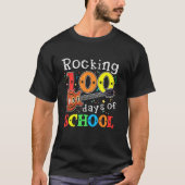 ロッキング100日の学校ギター音楽先生St Tシャツ (正面)