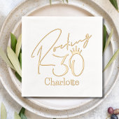 ロッキング30第三誕生日パーソナライズされた名 箔ナプキン