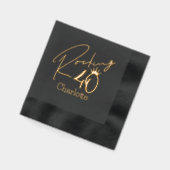 ロッキング40四十誕生日パーソナライズされた名 箔ナプキン (左)