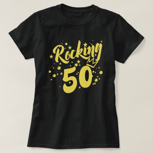 ロッキング50誕生日 Tシャツ (デザイン正面)
