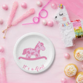 ロッキング·ホース·ガール·ベイビー·シャワー女の子 ペーパープレート (パーティー)