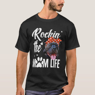 ロッキンザ(犬)スタッフォードブルテリアマムライフドッグ Tシャツ