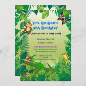 ロッキンレインフォレスト誕生日招待状 招待状 (正面/裏面)