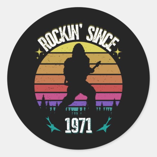 ロッキン以来1971ビッグフット音楽愛好家 ラウンドシール (正面)