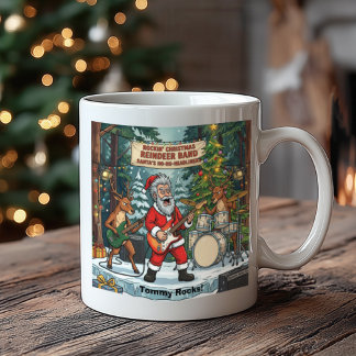 ロッキン・クリスマス・サンタ・トナカイ・バンド・クリスマス コーヒーマグカップ