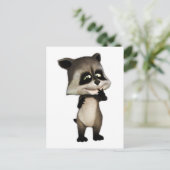 ロッキーかわいい漫画ラクーン ポストカード (スタンド正面)