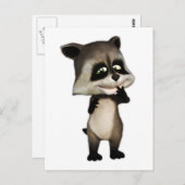 ロッキーかわいい漫画ラクーン ポストカード (正面/裏面)