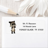 ロッキーかわいい漫画ラクーン ラベル (インサイチュ)