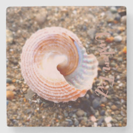 ロッキーかわいらしビーチのシーセルカスタム文字 ストーンコースター