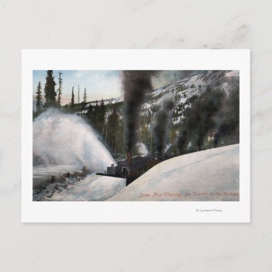 ロッキーのスノープラウ鉄道クリアリングトラック ポストカード (正面)