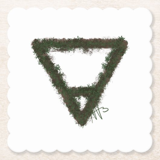 ロッキーアース元素錬金術のシンボル ペーパーコースター (正面)