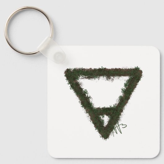 ロッキーアース要素錬金術シンボルメタル キーホルダー (正面)