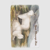 ロッキーカスタムマウンテンヤギのキャンピングデコギフト ゴルフタオル (正面)