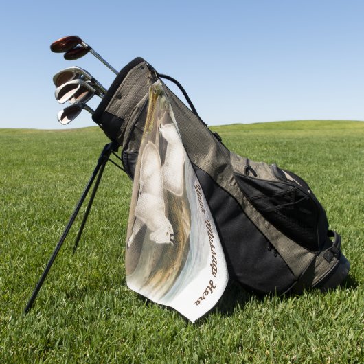 ロッキーカスタムマウンテンヤギのキャンピングデコギフト ゴルフタオル (グリーン)