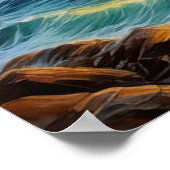 ロッキークリフと轟音を上げる海 ポスター (角)