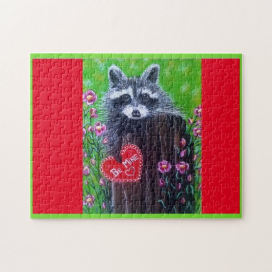ロッキーザラクーン紙バレンタインパズル ジグソーパズル (横)
