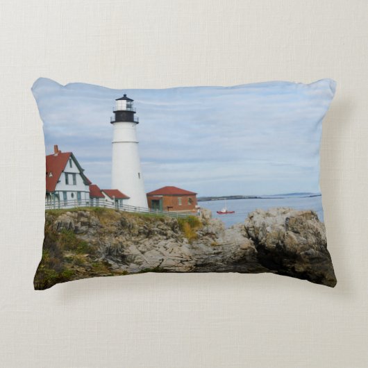 ロッキーショアのポートランドヘッドライトハウス アクセントクッション (正面)