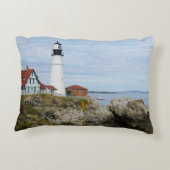 ロッキーショアのポートランドヘッドライトハウス アクセントクッション (裏面)