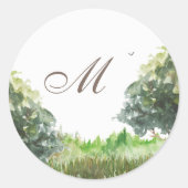 ロッキーツリーモノグラム結婚ズ封筒用シール ラウンドシール (正面)