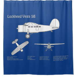 ロッキードベガ5B – 飛行機プランABD シャワーカーテン