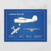 ロッキードベガ5B – 飛行機プランABD ポストカード (正面)