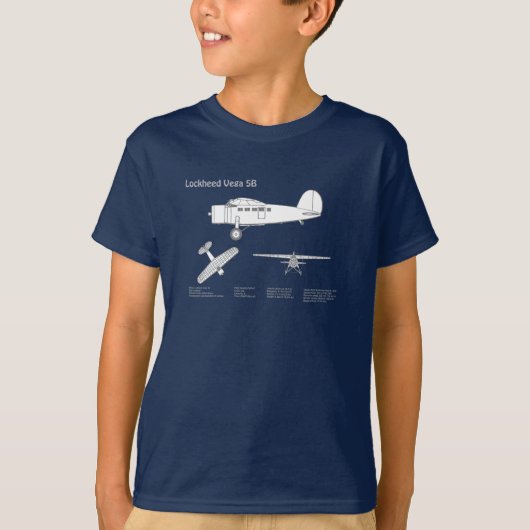 ロッキードベガ5B – 飛行機プランABD Tシャツ (正面)