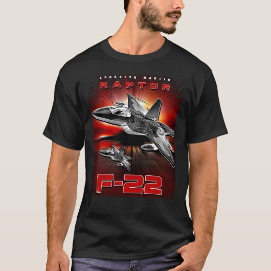 ロッキード・マーティンF-22ラプターステルスファイタージェット Tシャツ (正面)