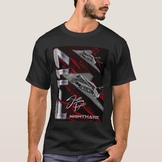 ロッキードF-117ナイトホークのステルス攻撃機 Tシャツ (正面)