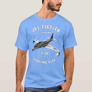 ロッキードP80射撃、 発砲軍隊ジェット戦闘機飛行機W Tシャツ