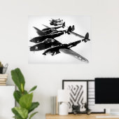 ロッキードP-38稲妻 ポスター (ホームオフィス)