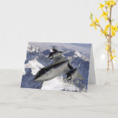 ロッキードSR-71Bブラックバードグリーティングカード カード (黄色い花)